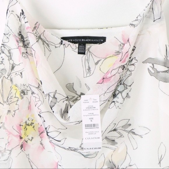 NWT💕WHBM Floral Print Blouson MIDI Dress | Sz S - Picture 4 of 13